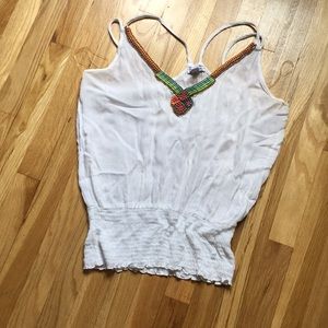 White top with beads